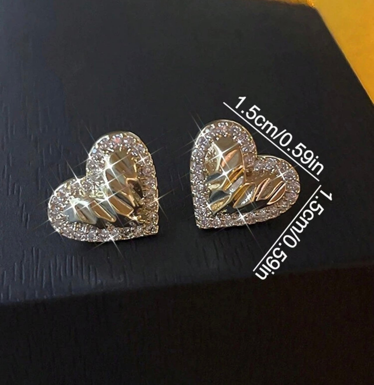 Heart Shaped Cubic Zicronia Earrings