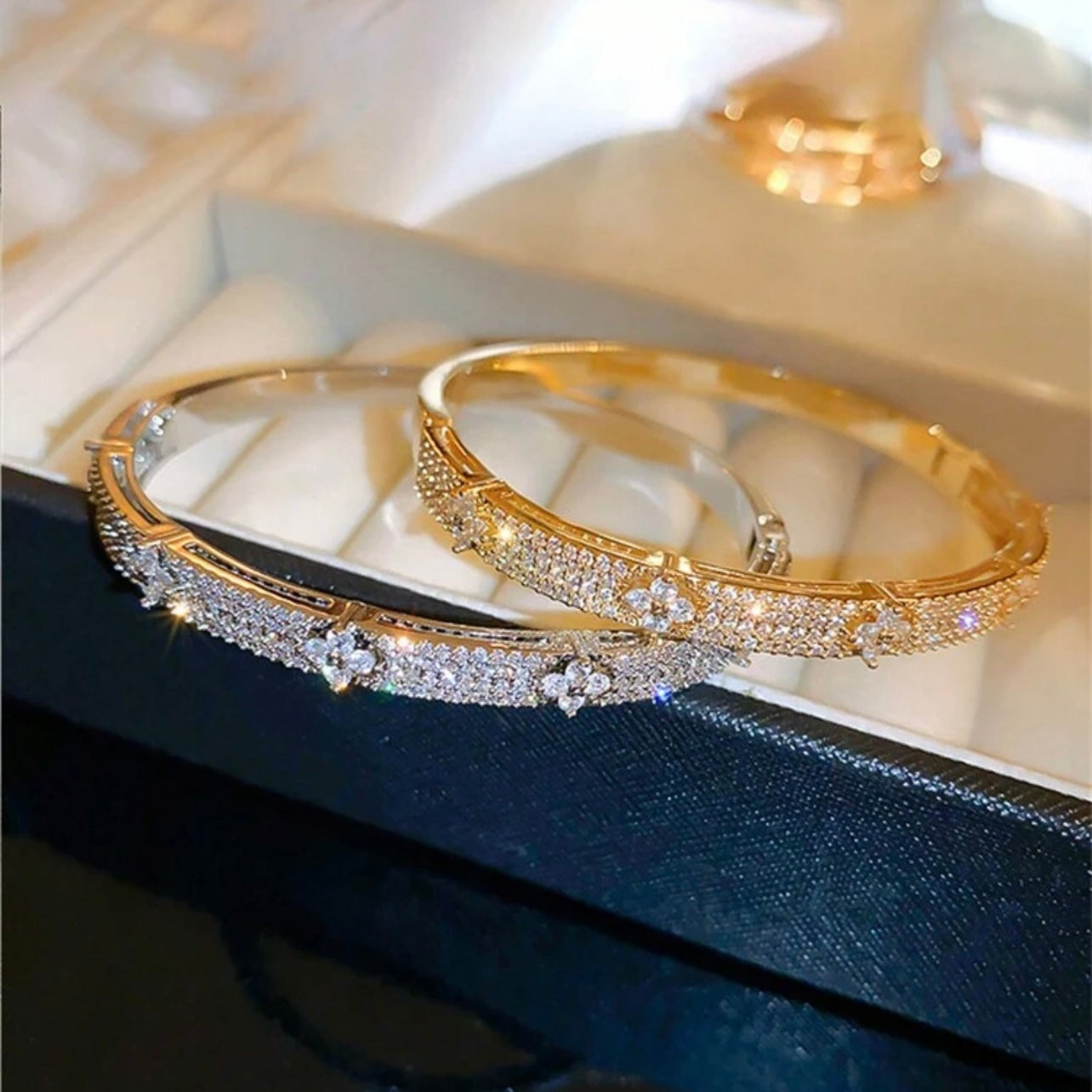 Ice Frosting Cubic zirconia Designer Bangle