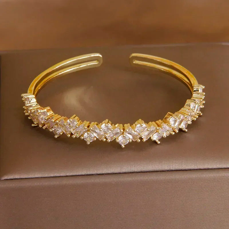 Cubic Zicronia Geometric Open Bangles & Bracelets