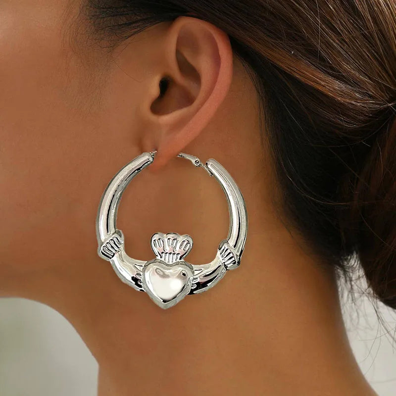 Y2K Heart Hoop Earring