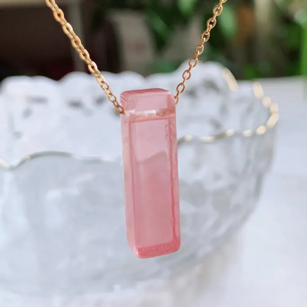 Natural Crystal Reiki Stone Pendant Necklace