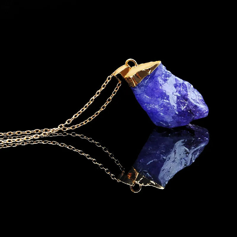 Irregular Healing Chakra Raw Crystal Gemstone Necklace