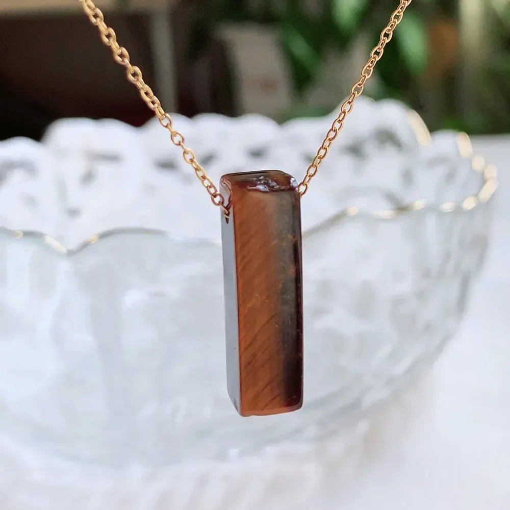 Natural Crystal Reiki Stone Pendant Necklace