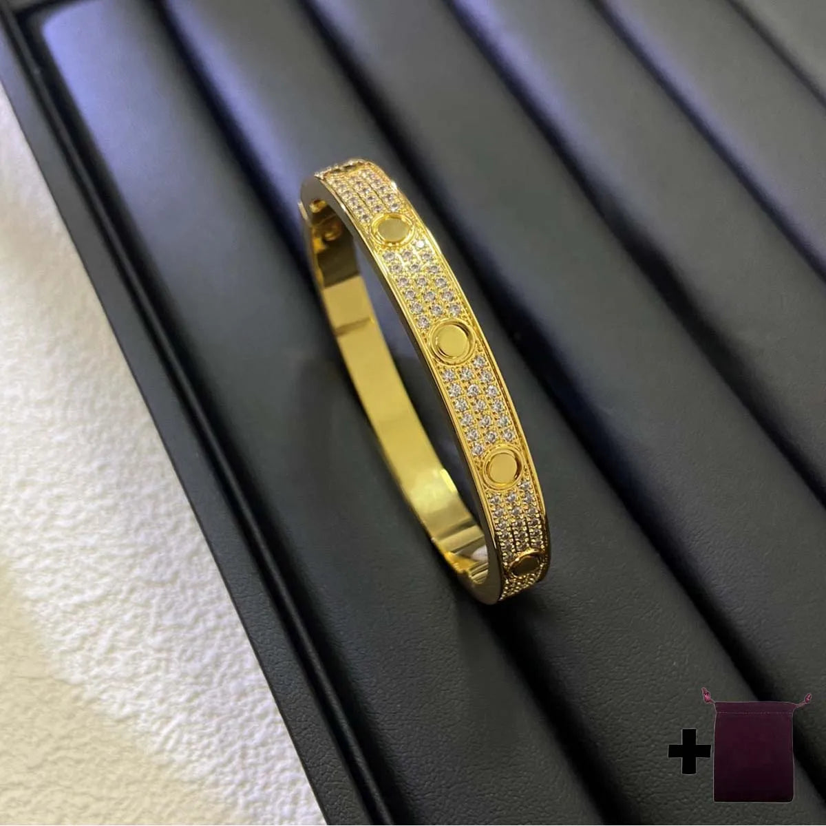 925 Sterling Silver Cubic Zicronia Diamond Buckle Bracelet