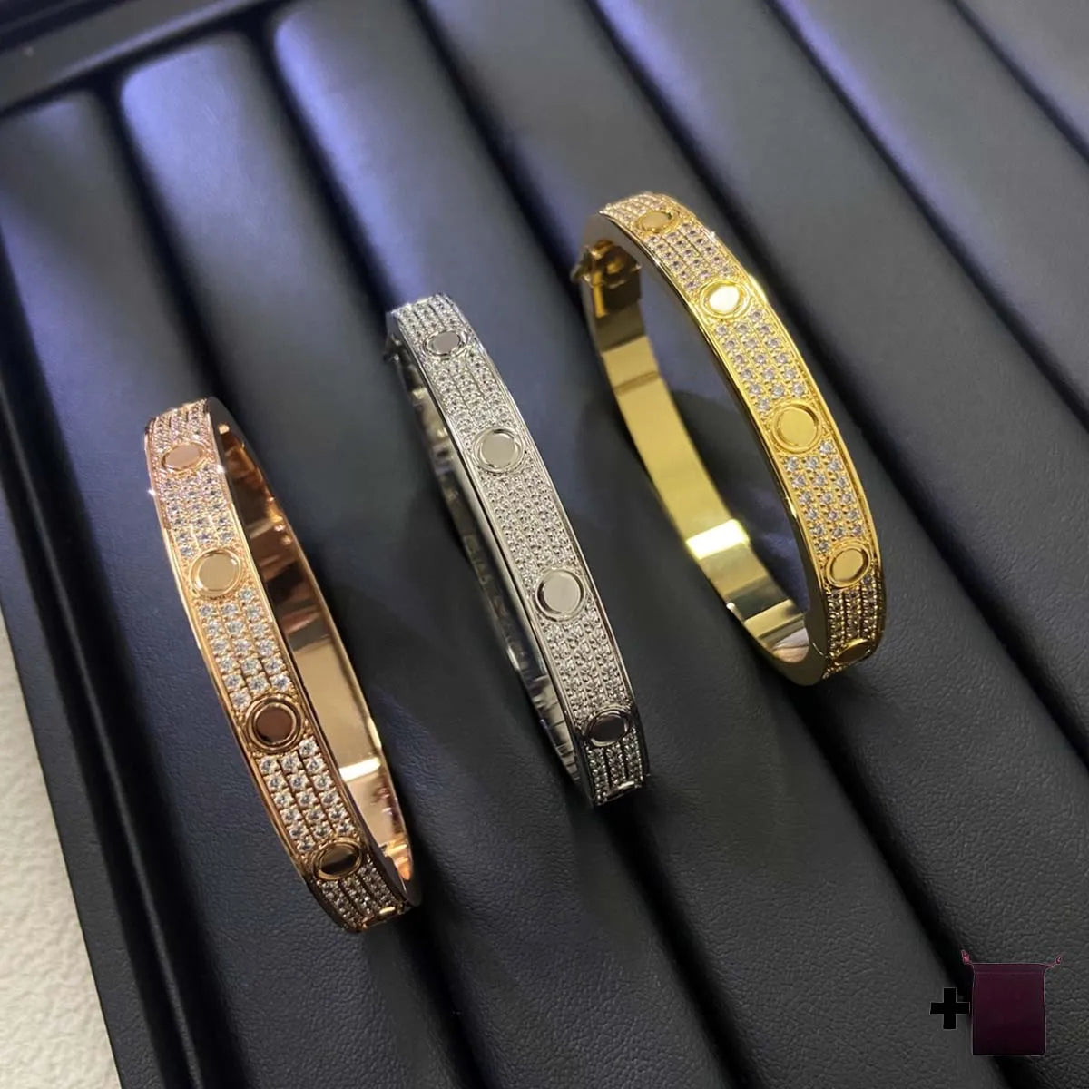 925 Sterling Silver Cubic Zicronia Diamond Buckle Bracelet