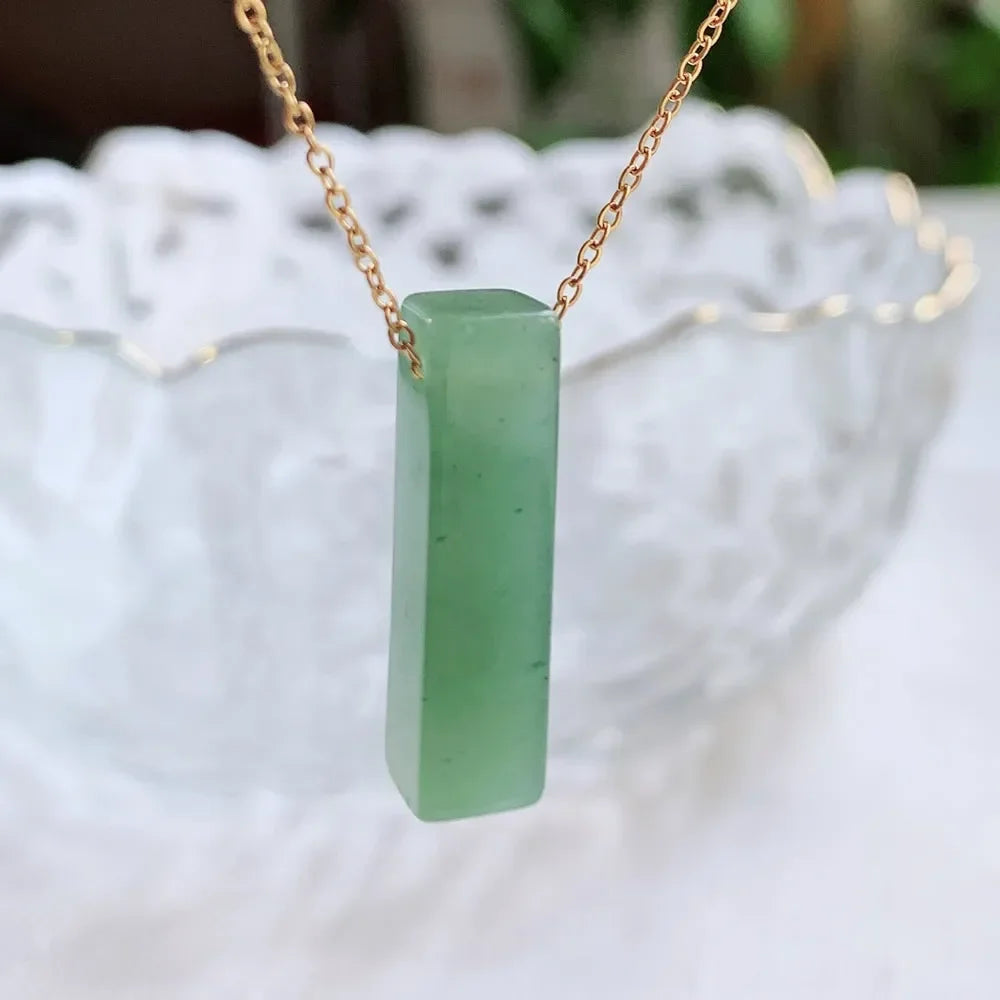 Natural Crystal Reiki Stone Pendant Necklace