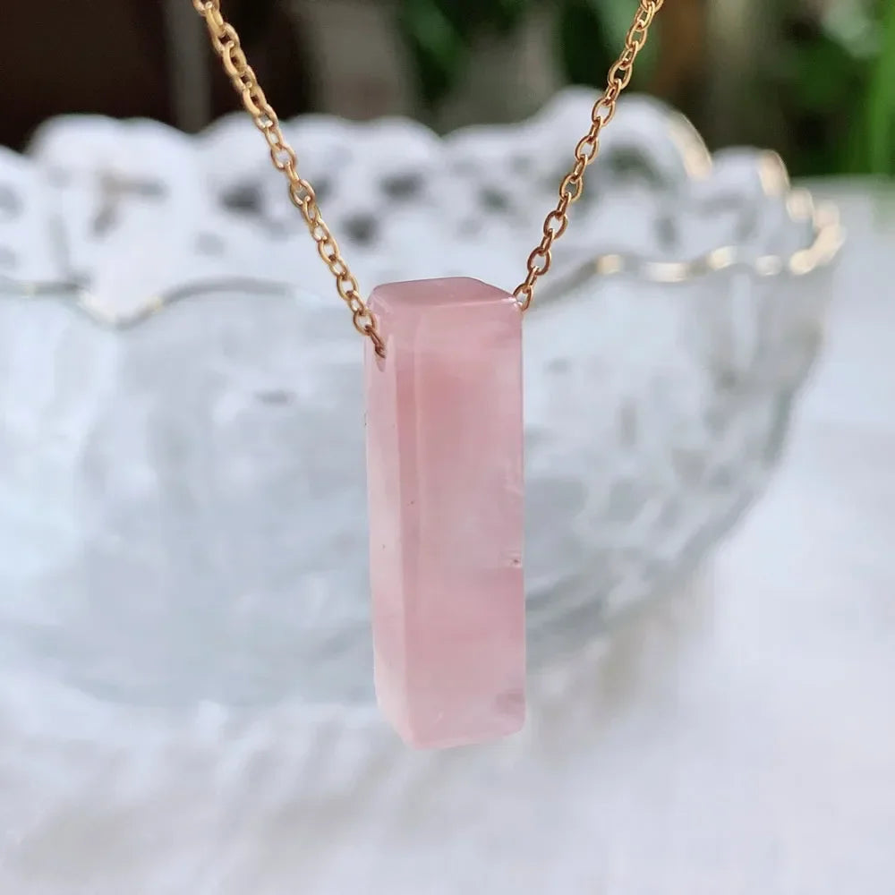 Natural Crystal Reiki Stone Pendant Necklace