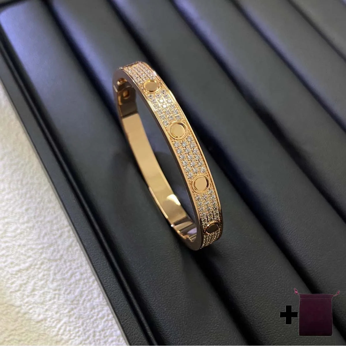 925 Sterling Silver Cubic Zicronia Diamond Buckle Bracelet